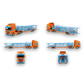 Flame Scania Car Carrier Blue & Orange 1:64 - Image 1