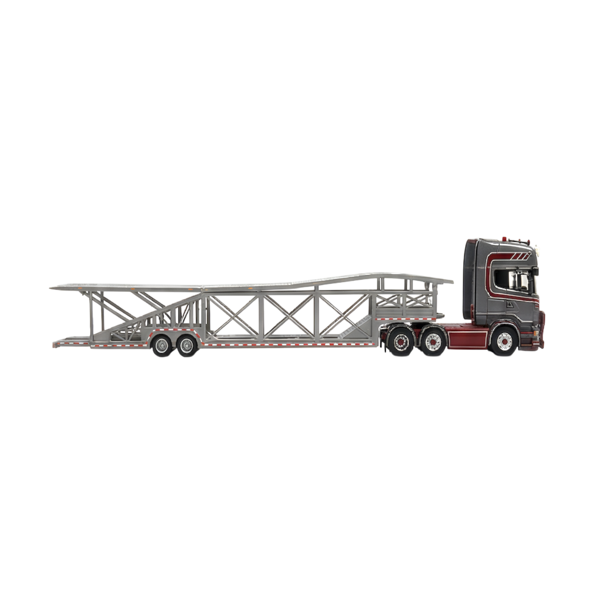 Flame Scania Car Carrier Transport Truck Grey Red 1:64 - Limited to 299 Pcs - Image 3