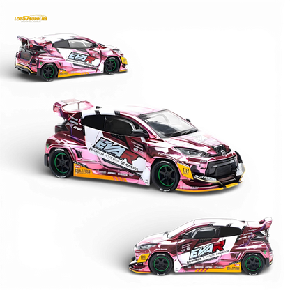 (Pre-Order) PopRace Toyota GR YARIS Pink EVA RT Production Model 1:64 - Image 1