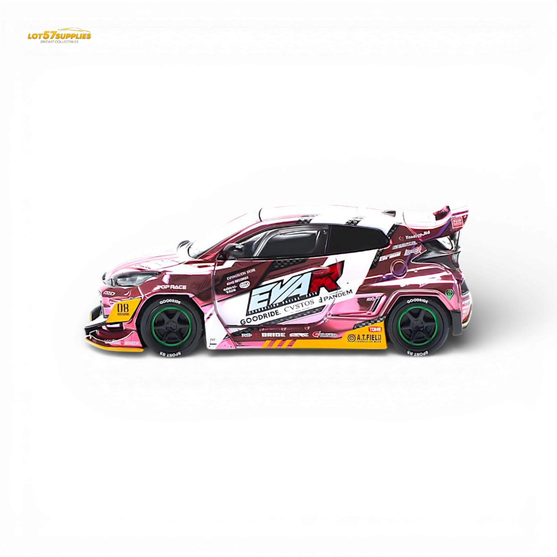 (Pre-Order) PopRace Toyota GR YARIS Pink EVA RT Production Model 1:64 - Image 4