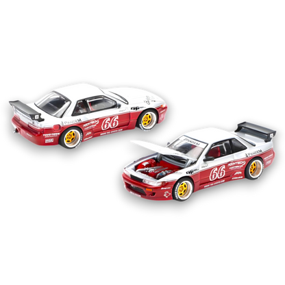 PopRace PANDEM SILVIA S13 Moontech Red 1:64 - Image 1