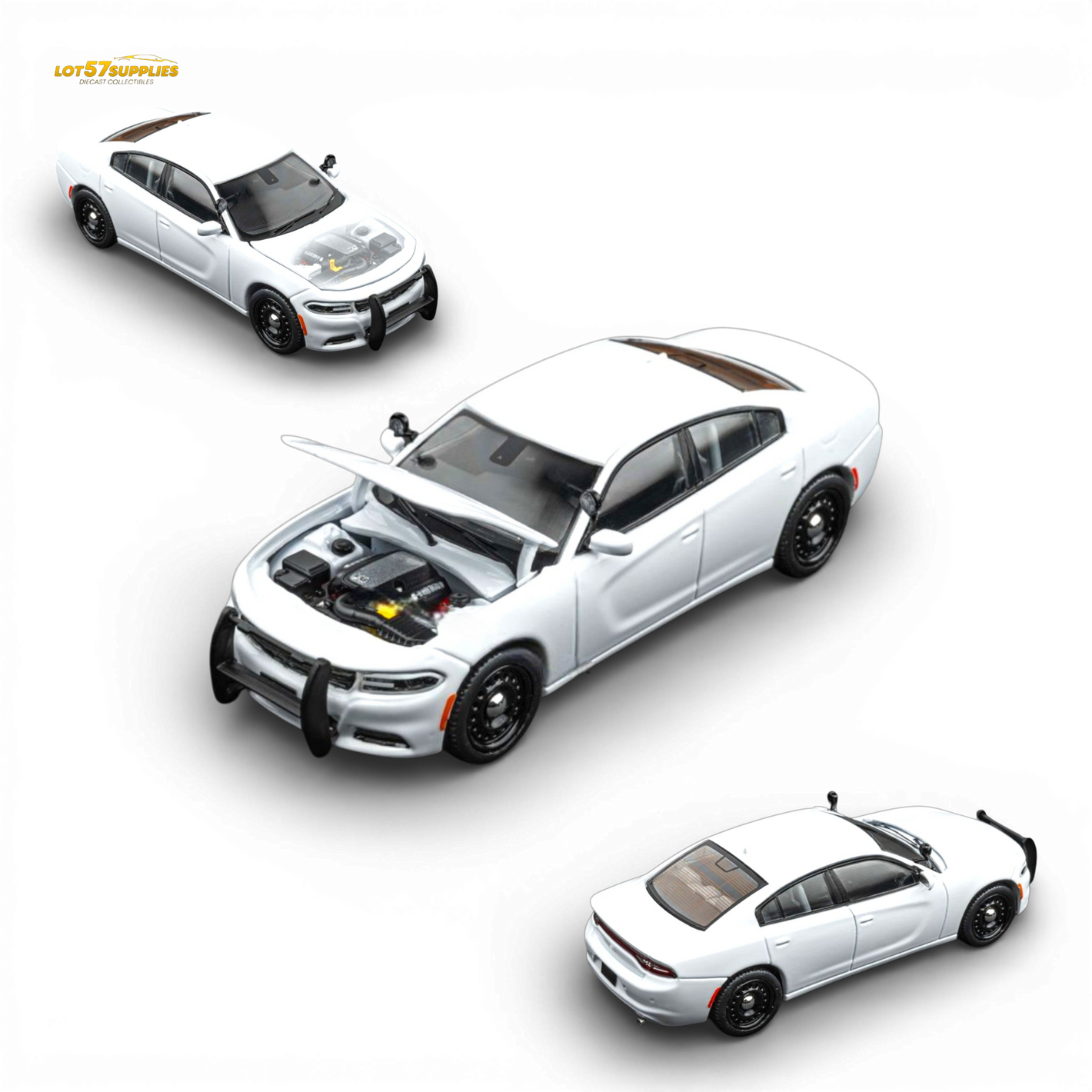 Elite Collectibles Dodge Warhorse Police Interceptor White 1:64 - Image 2