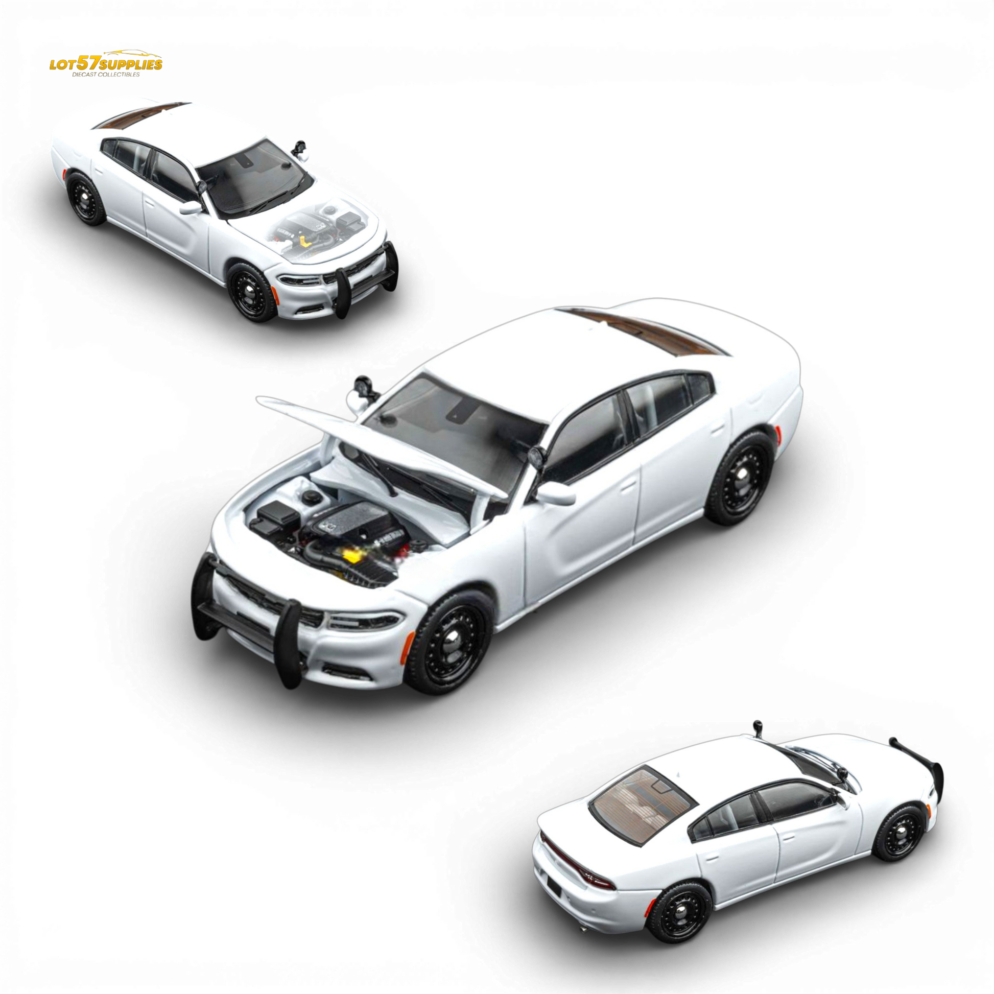 Elite Collectibles Dodge Warhorse Police Interceptor White 1:64 - Image 2