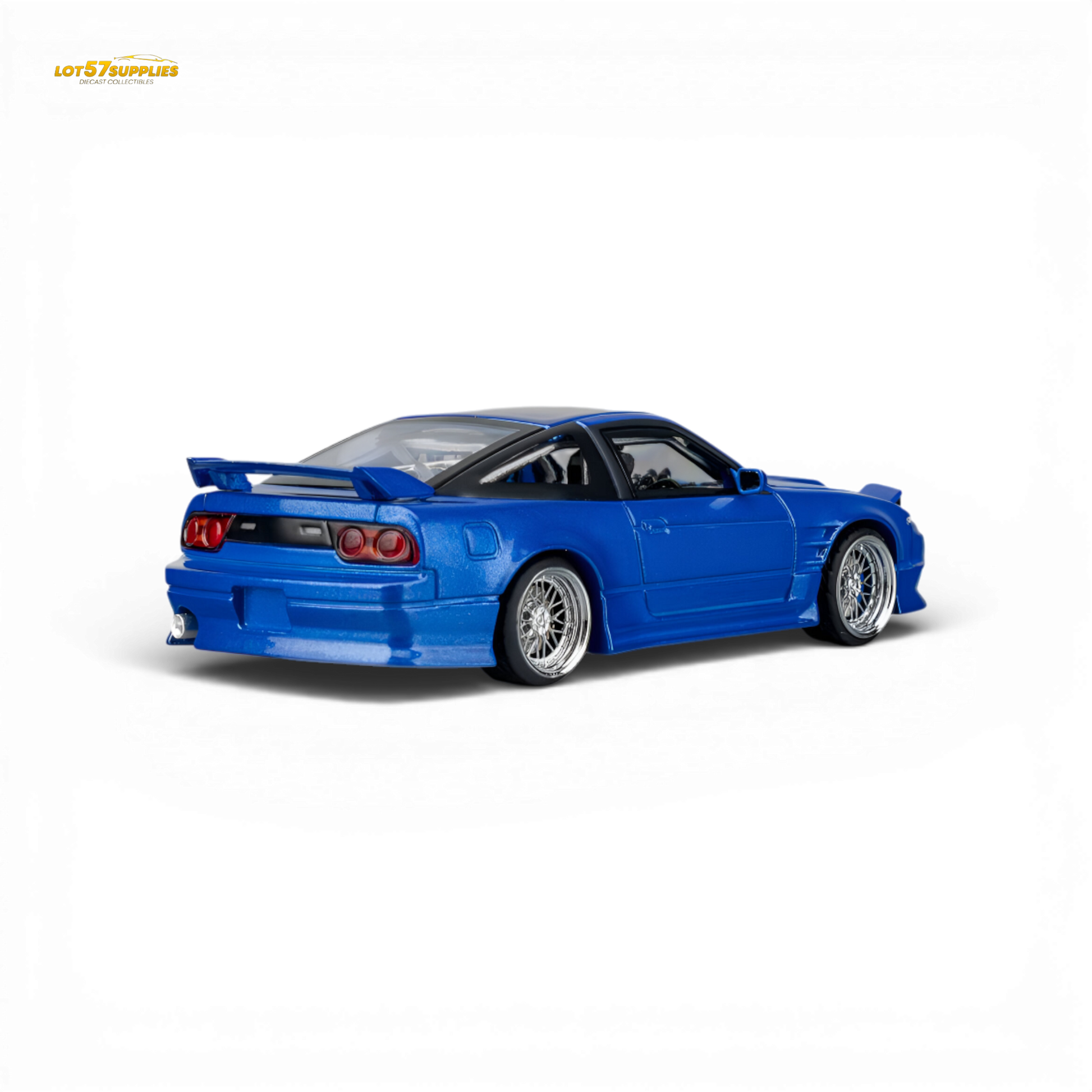 Microturbo Nissan 180SX Type X Metallic Blue 1:64 Diecast Model