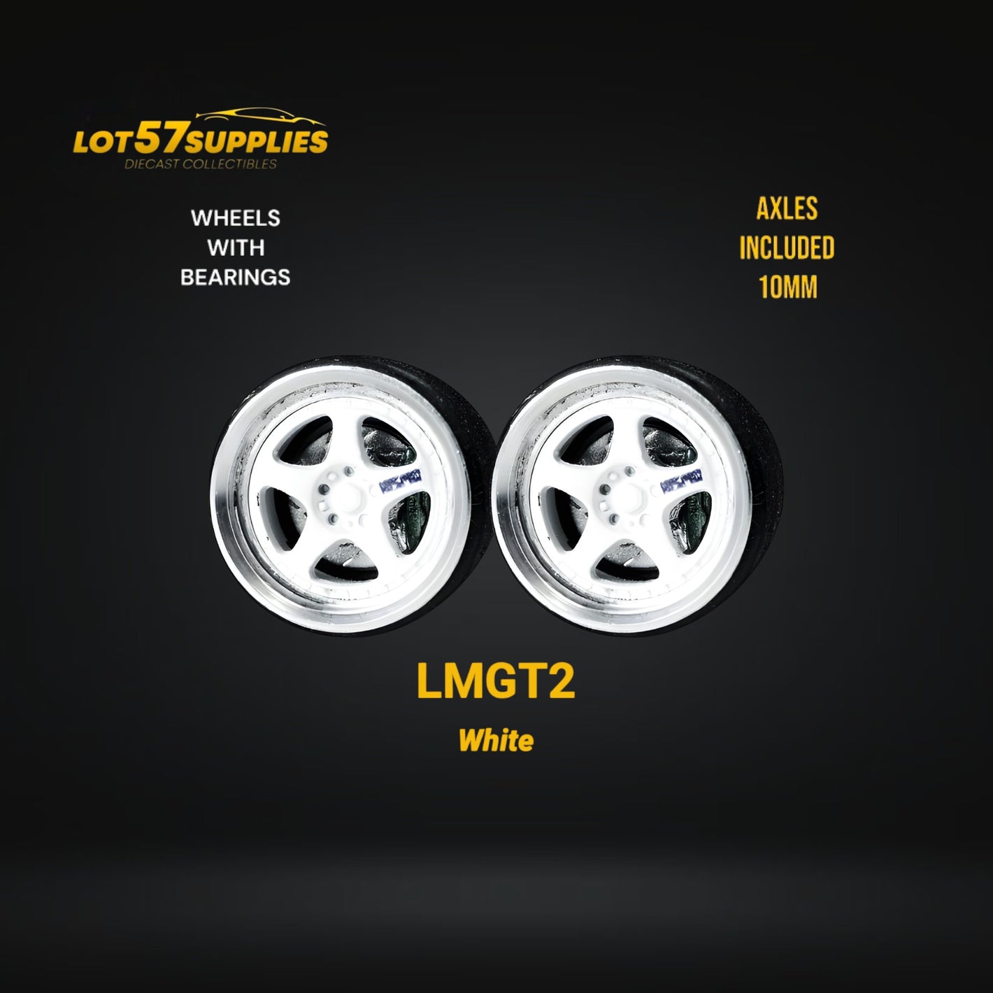 Custom Order Only - Skalwerk - LMGT2 WHITE - 1:64 (1 SET = 4 Wheels)