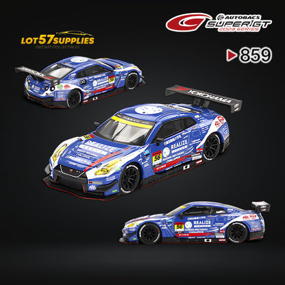 Mini-GT Nissan GT-R Nismo GT3 #56 "REALIZE MECHANIC CHALLENGE GT-R" 2023 SUPER GT SERIES #859 1:64