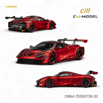 CM Model McLaren 720S GT3X Metallic Red 1:64 - Image 1