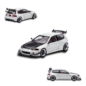 YM Model Honda Civic EG4 White Carbon 1:64 - Image 1