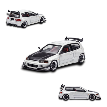 YM Model Honda Civic EG4 White Carbon 1:64 - Image 1