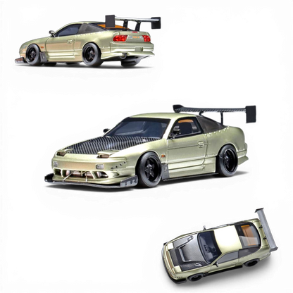 (Pre-Order) 404ERROR x Old School JDM Nissan 240SX Street Mod - Olive Green Metallic 1:64 - Image 5