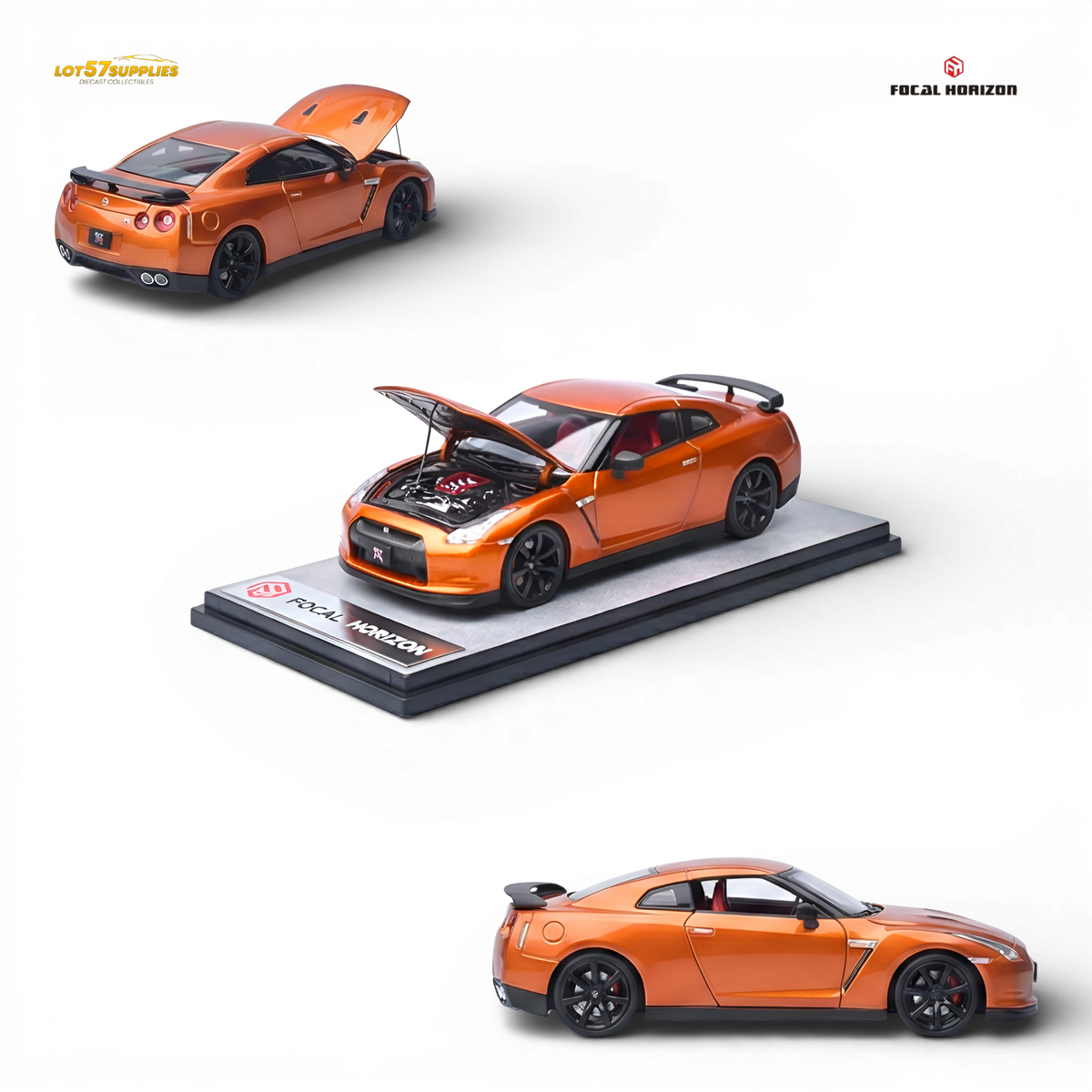 Focal R35 Focal Horizon Nissan GT-R R35 - Lava Orange 1:64 | LOT57 DIECAST