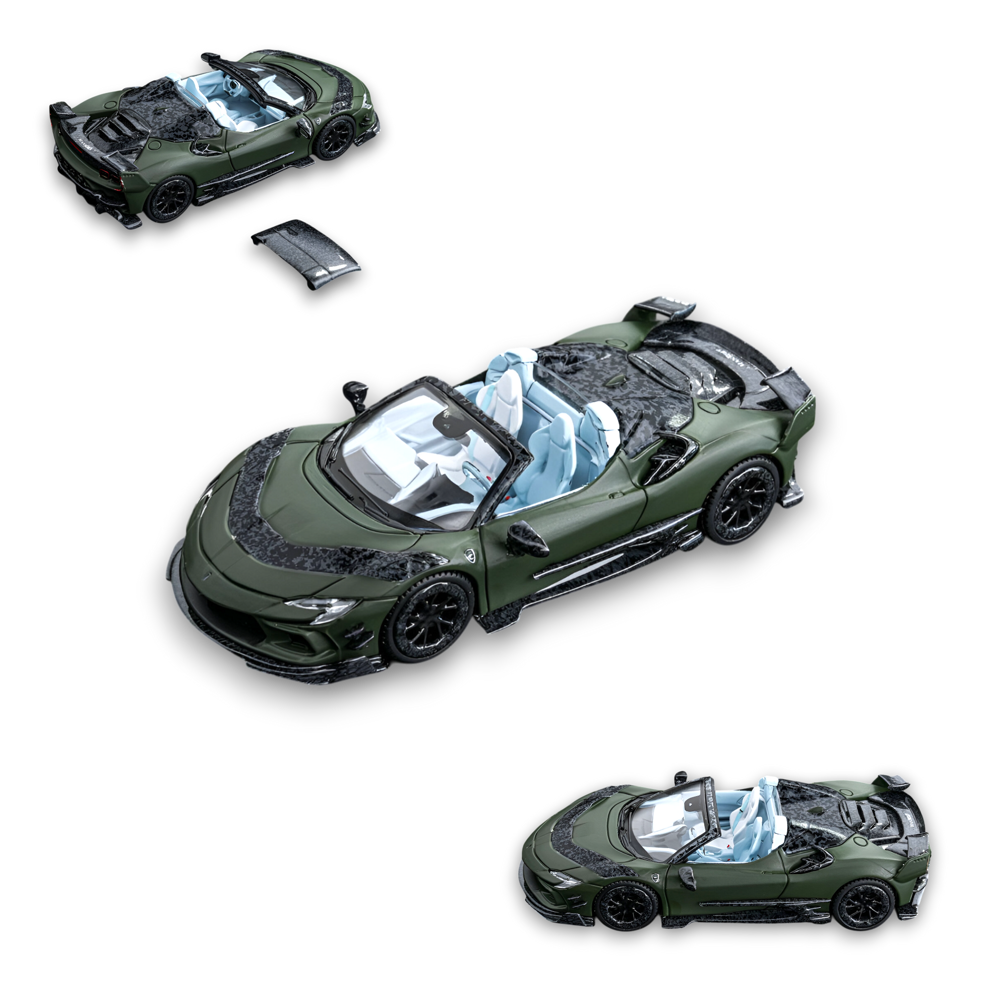 DCM Mansory SF90 F9XX - Military Green - Tiff Blue 1:64 - Image 3