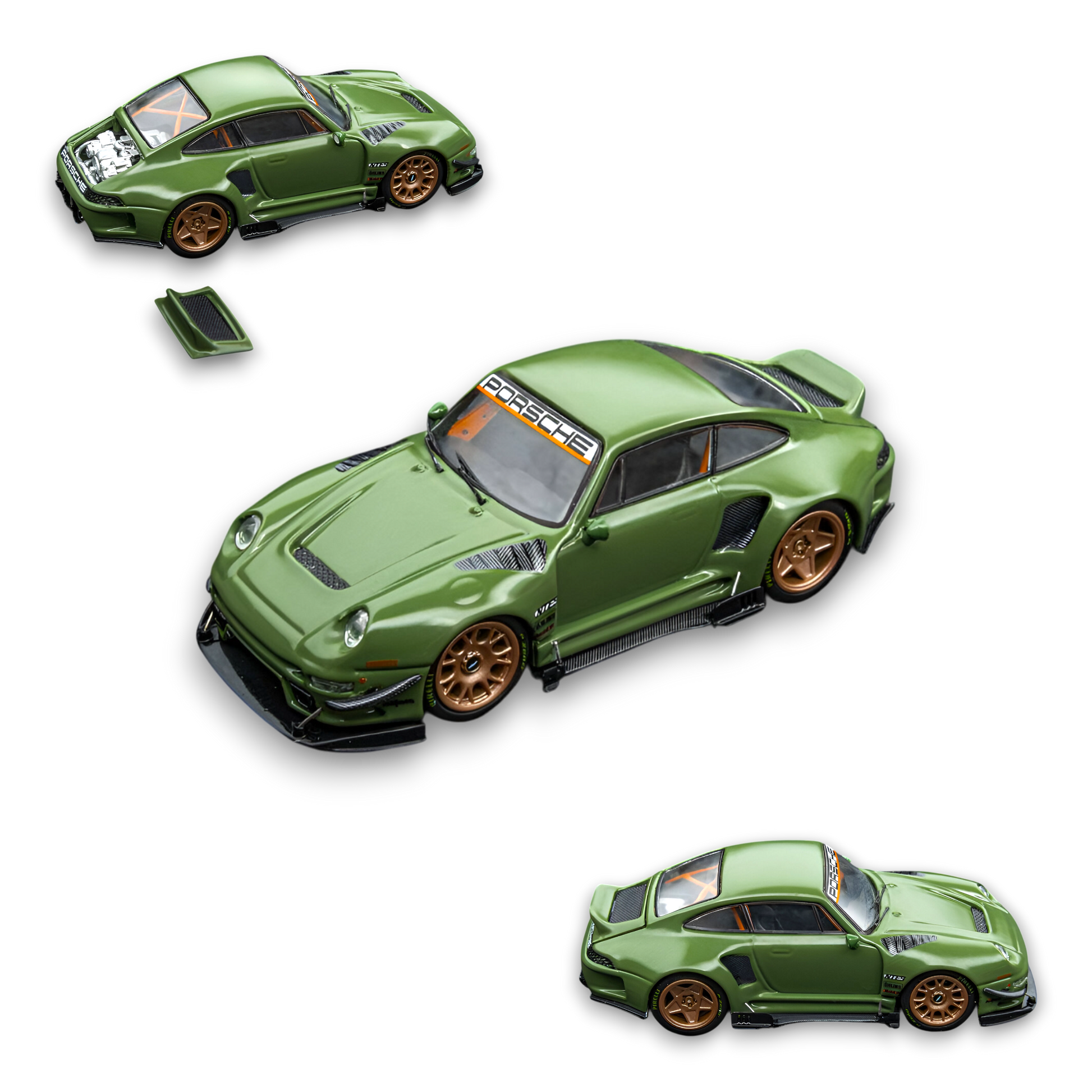 D.Bo x DCM Porsche 993 Punk Modified - Nuonao Green 1:64 - Image 1