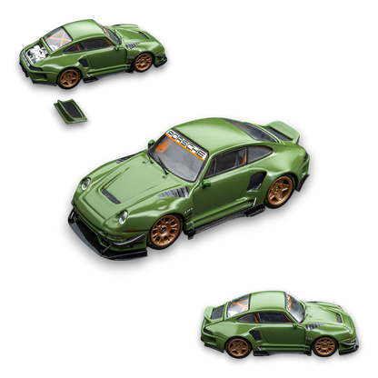 D.Bo x DCM Porsche 993 Punk Modified - Nuonao Green 1:64 - Image 1