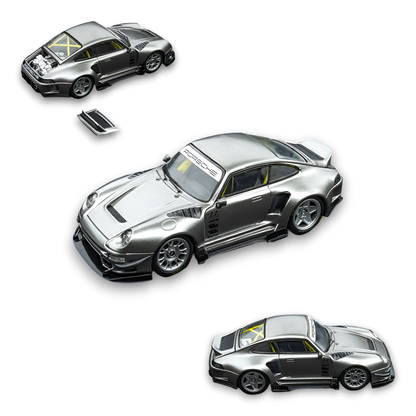 D.Bo x DCM Porsche 993 Punk Modified - Tungsten Silver 1:64 - Image 1