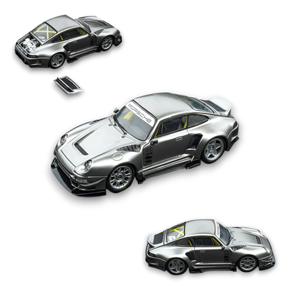 D.Bo x DCM Porsche 993 Punk Modified - Tungsten Silver 1:64 - Image 1