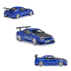 (Pre-Order) 404ERROR Nissan Skyline R34 Modified - Gulf Blue 1:64 - Image 1