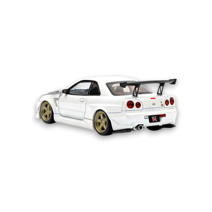 (Pre-Order) 404ERROR Nissan Skyline R34 Modified - Pearl White Carbon Hood 1:64 - Image 2