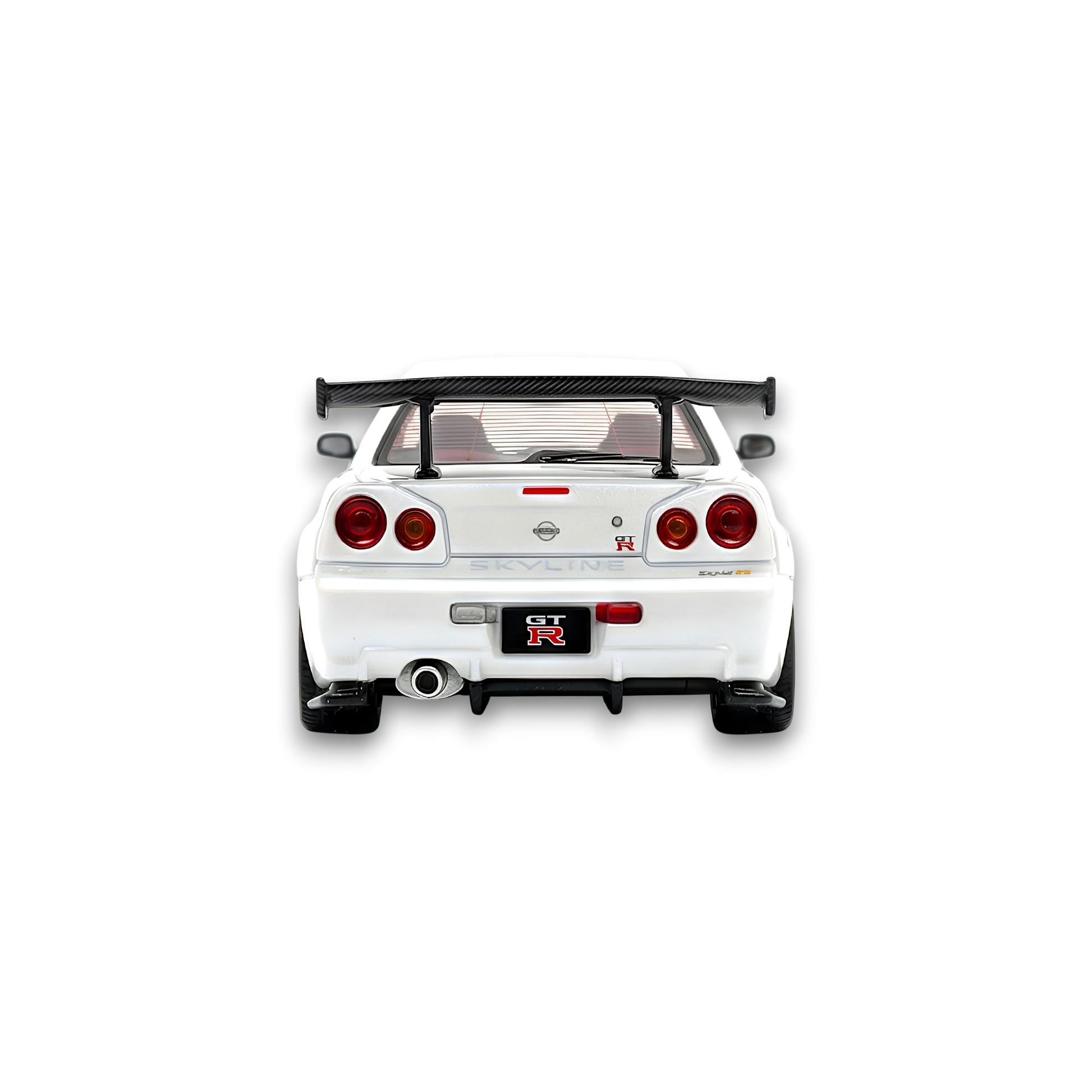 (Pre-Order) 404ERROR Nissan Skyline R34 Modified - Pearl White Carbon Hood 1:64 - Image 6