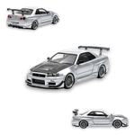 (Pre-Order) 404ERROR Nissan Skyline R34 Modified - Silver Carbon Hood 1:64 - Image 1