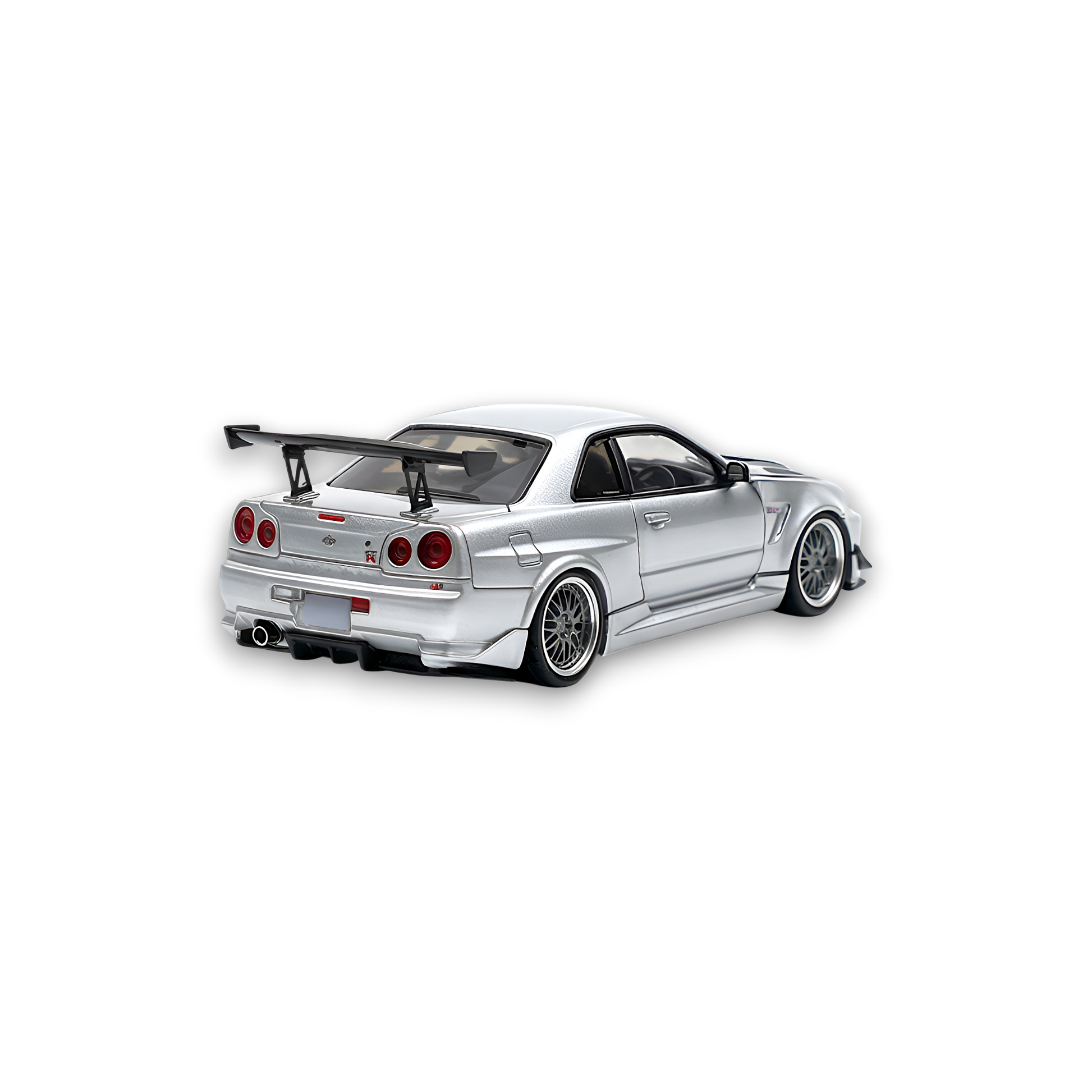 (Pre-Order) 404ERROR Nissan Skyline R34 Modified - Silver Carbon Hood 1:64 - Image 2