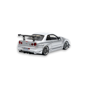 (Pre-Order) 404ERROR Nissan Skyline R34 Modified - Silver Carbon Hood 1:64 - Image 2