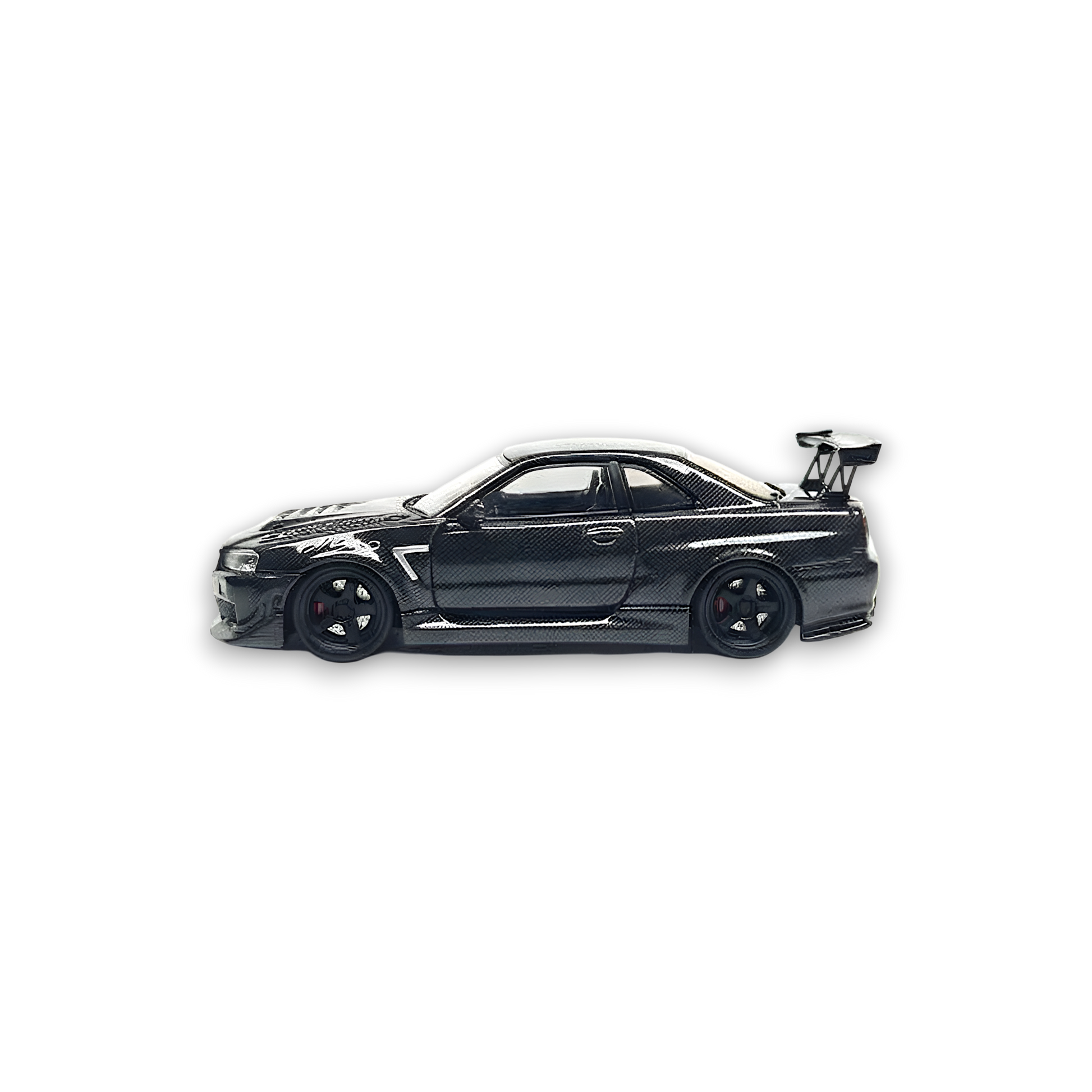(Pre-Order) 404ERROR Nissan Skyline R34 Modified - Black Full Carbon 1:64 - Image 3