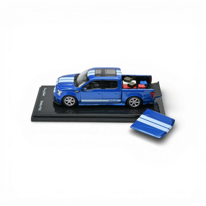 Funny Model Ford F150 Super Snake - Velocity Blue - White Stripes 1:64 - Image 1