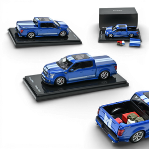 Funny Model Ford F150 Super Snake - Velocity Blue - White Stripes 1:64 - Image 5