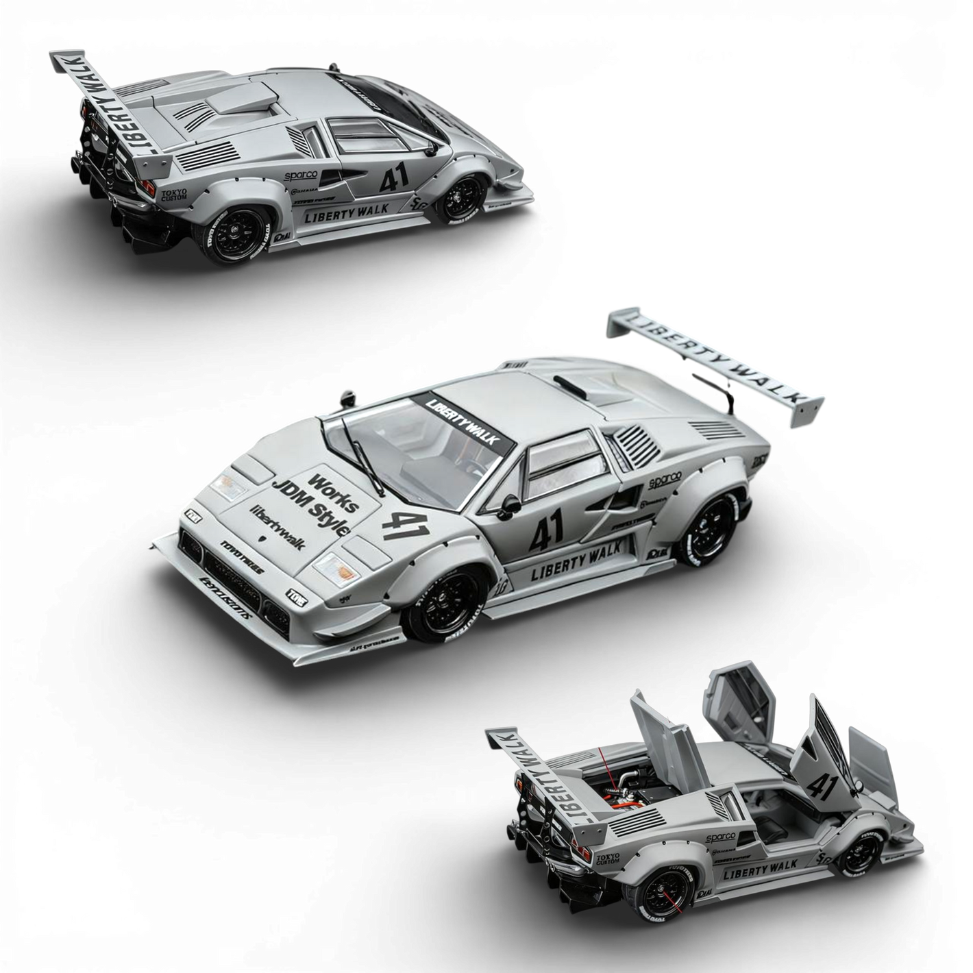 (Pre-Order) TopArt LBWK Countach - Combat Grey 1:64 - Image 3