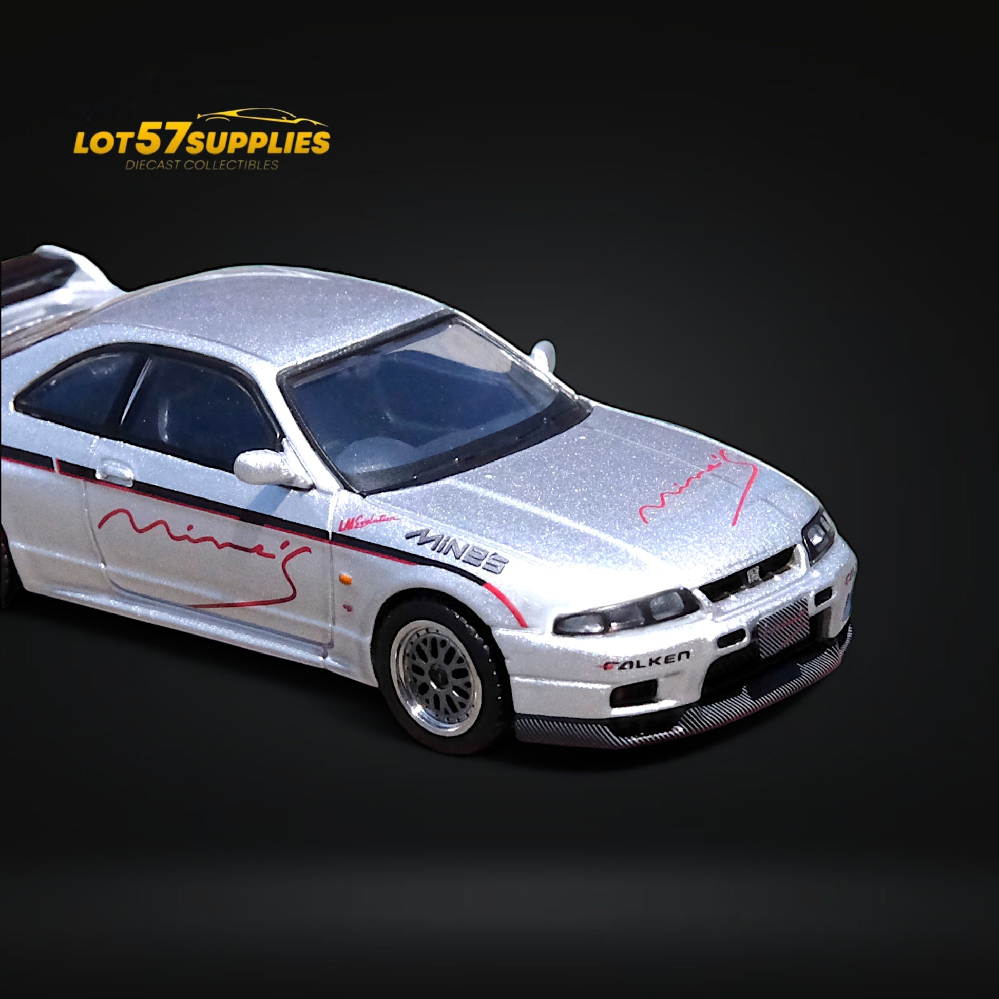 Inno64 NISSAN SKYLINE GR-R (R33) "Tuned by Mine's" Silver 1:64