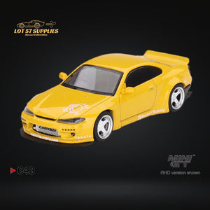 Mini-GT Nissan Silvia (S15) Rocket Bunny Bronze Yellow #643 1:64 MGT00643