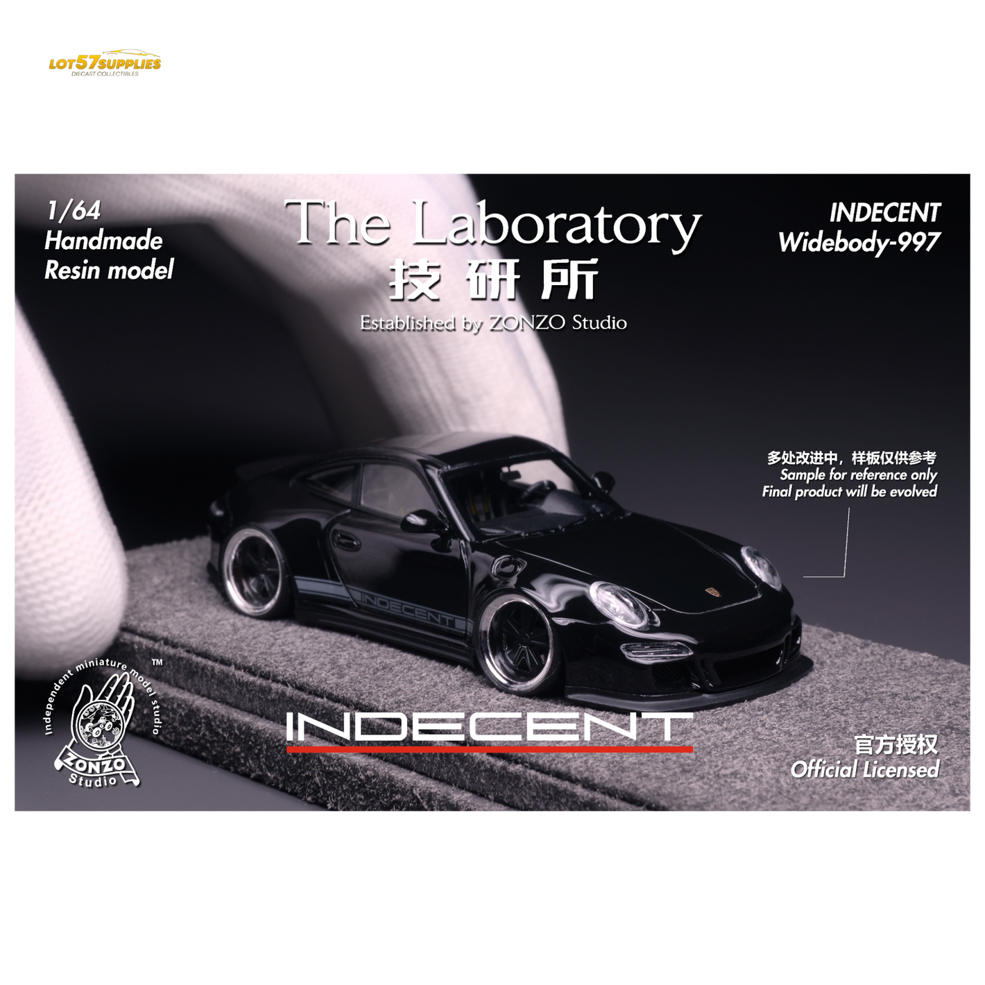 (Pre-Order) The Laboratory x ZONZO Porsche 997 Indecent - Gloss Black 1:64