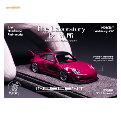 (Pre-Order) The Laboratory x ZONZO Porsche 997 Indecent - Ruby Star Pink 1:64