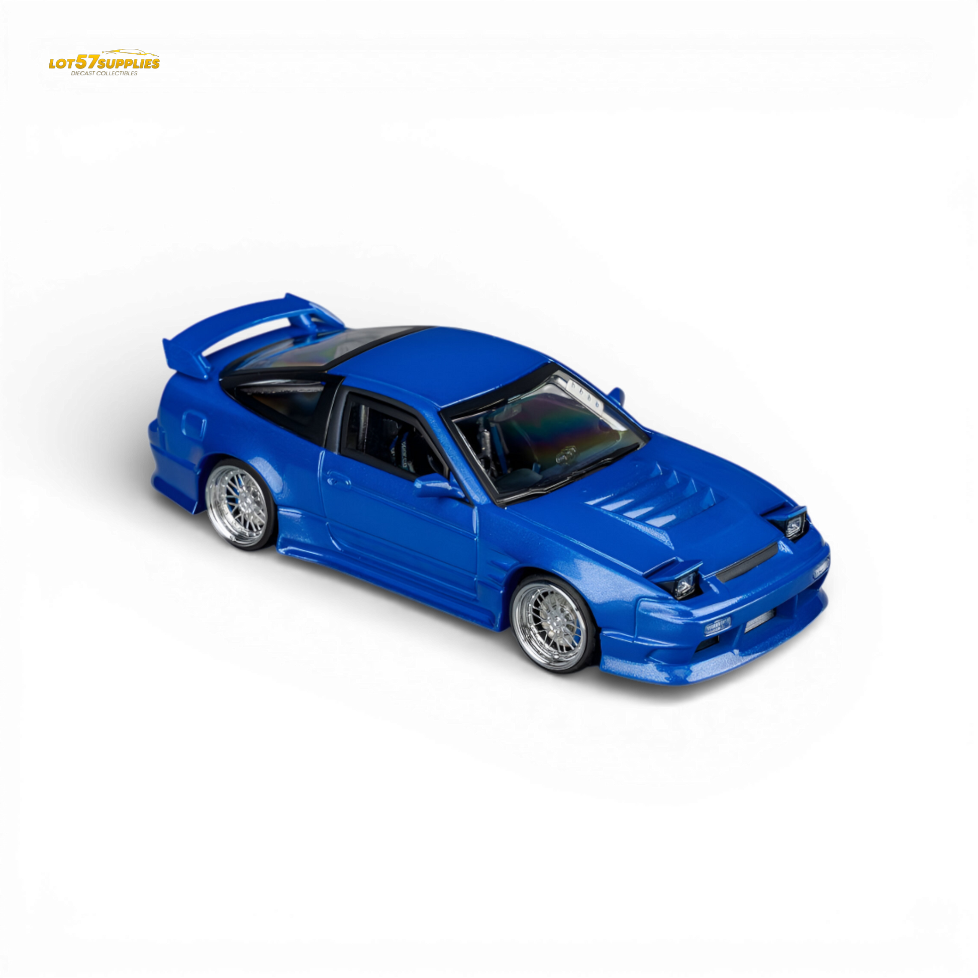 Microturbo Nissan 180SX Type X Metallic Blue 1:64 Diecast Model