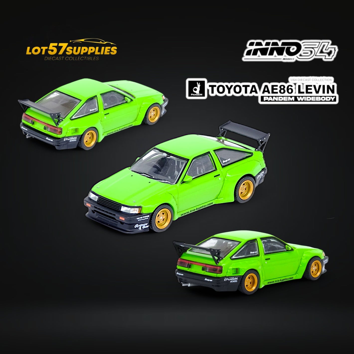 Inno64 TOYOTA AE86 Levin "PANDEM ROCKET BUNNY" Green 1:64