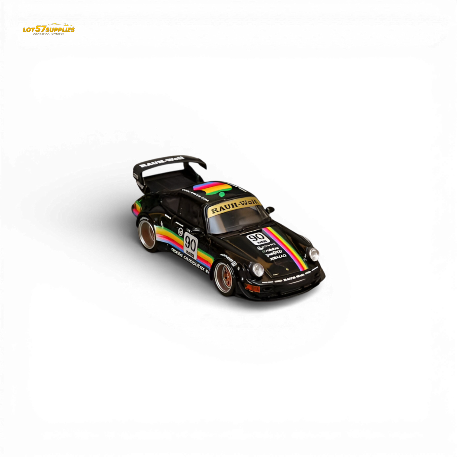 SW RWB 964 Wide-Body Black Apple 1:64 scale diecast model car front view