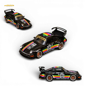 SW RWB 964 Wide-Body Black Apple 1:64 scale diecast model car multiple angles