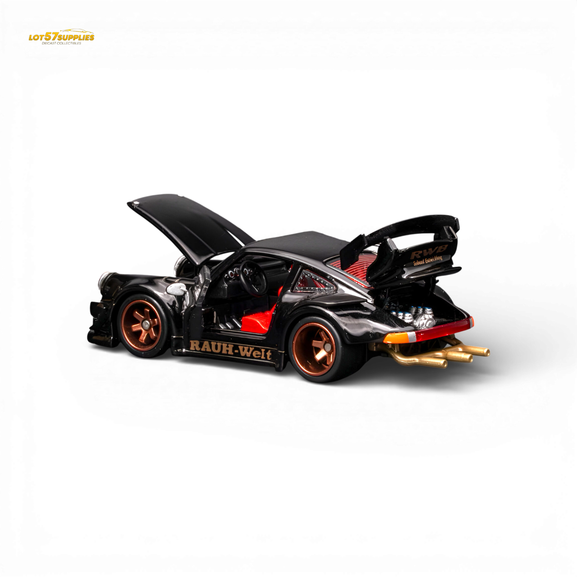 FG RWB930 Fully Open - Black 1:64 Diecast Model Car