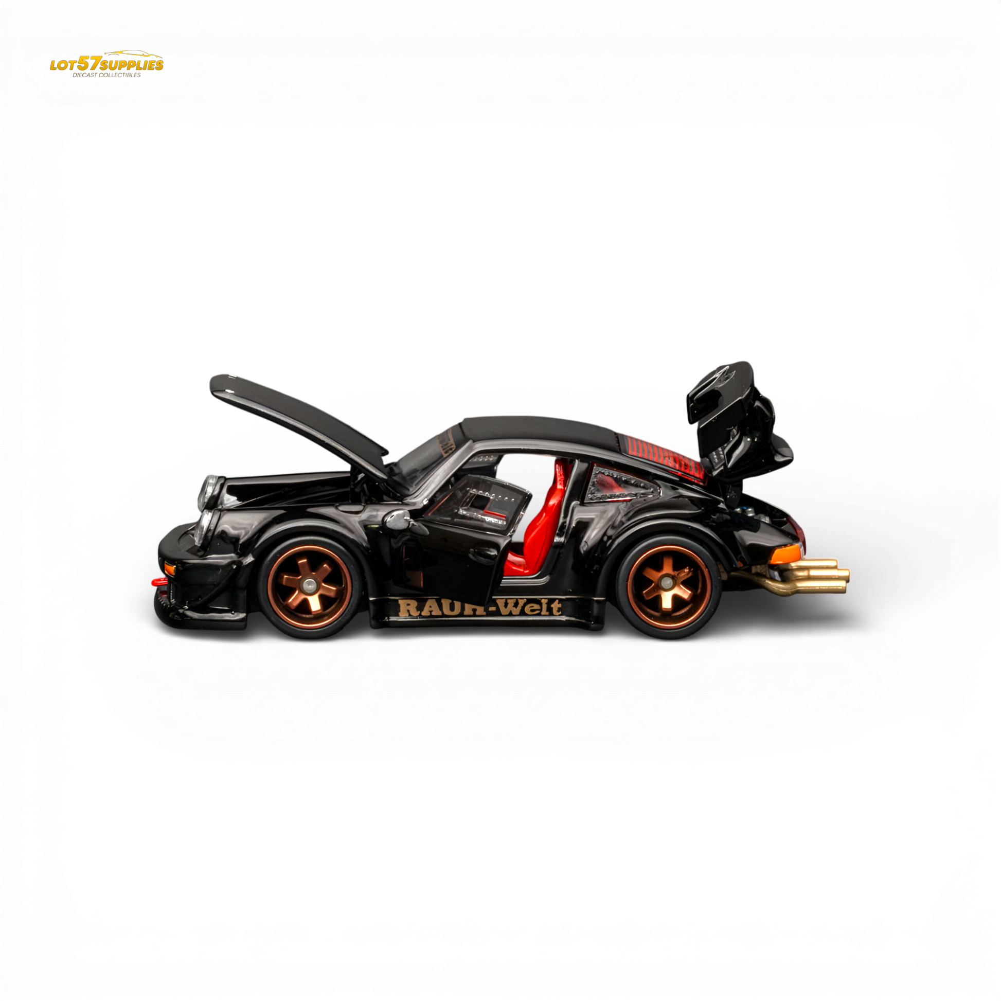 FG RWB930 Fully Open - Black 1:64 Diecast Model Car