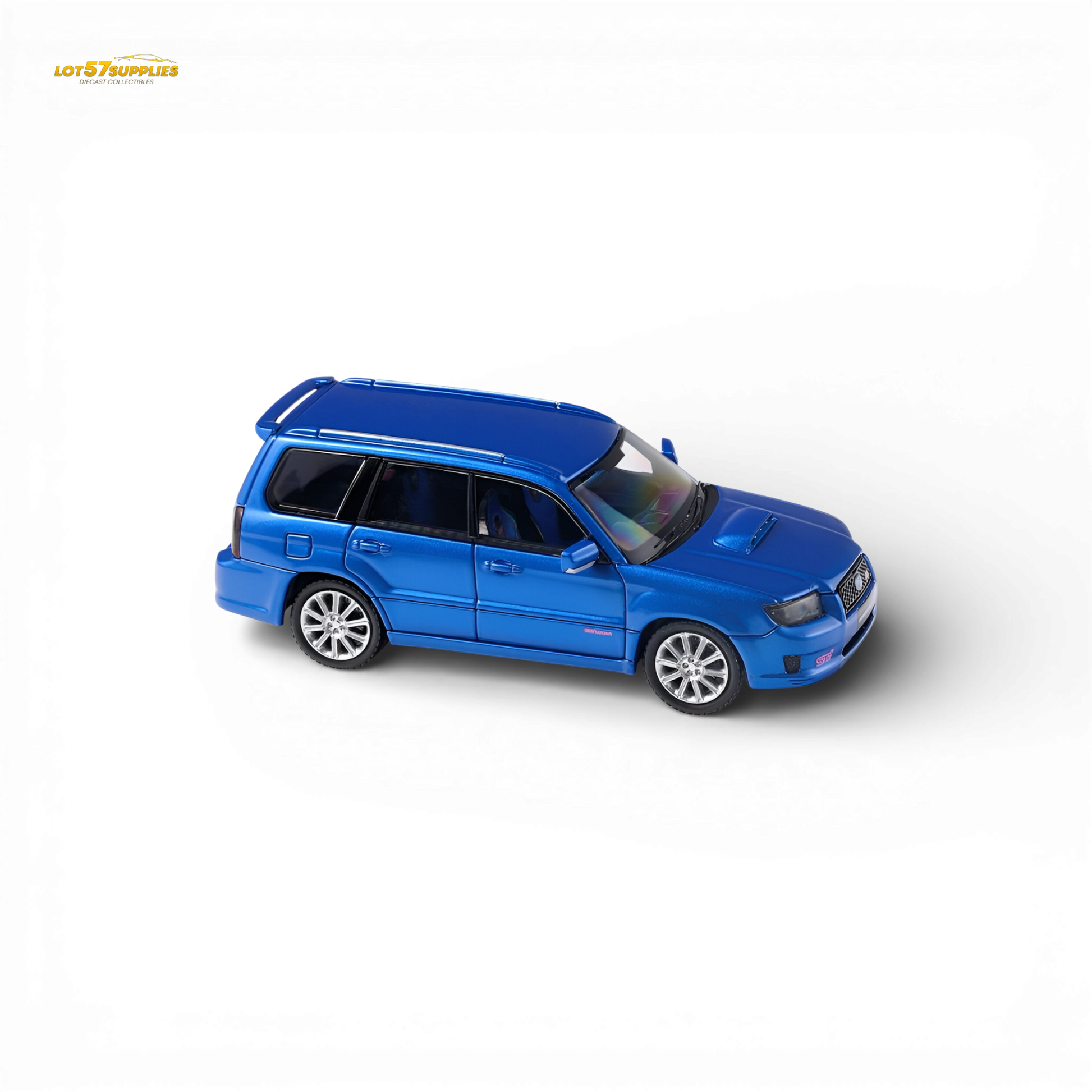 Fiberrun Subaru Forester SG9 Blue 1:64 Scale Diecast Model Rear Quarter View