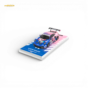 MD & LUCKRACE Porsche 911 GT3 Crazy Octopus Blue Pink 1:64 Scale Diecast Model Front Quarter View