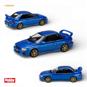 Hobby Japan Subaru Impreza WRX Type R STI Sonic Blue Mica 1:64 Scale Diecast Model Multi Angle View