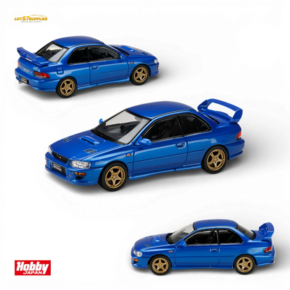 Hobby Japan Subaru Impreza WRX Type R STI Sonic Blue Mica 1:64 Scale Diecast Model Multi Angle View
