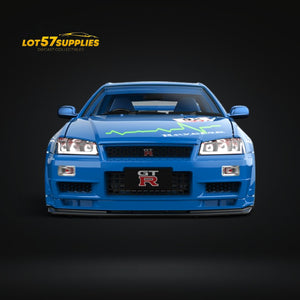 (Pre-Order) Cool Art Skyline R34 Blue #92 - With Figure 1:64