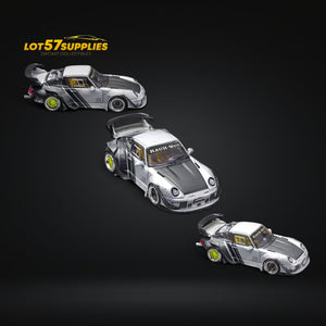 Star Model Porsche RWB 993 GT Wing Cyberpunk Silver Livery Ordinary 1:64