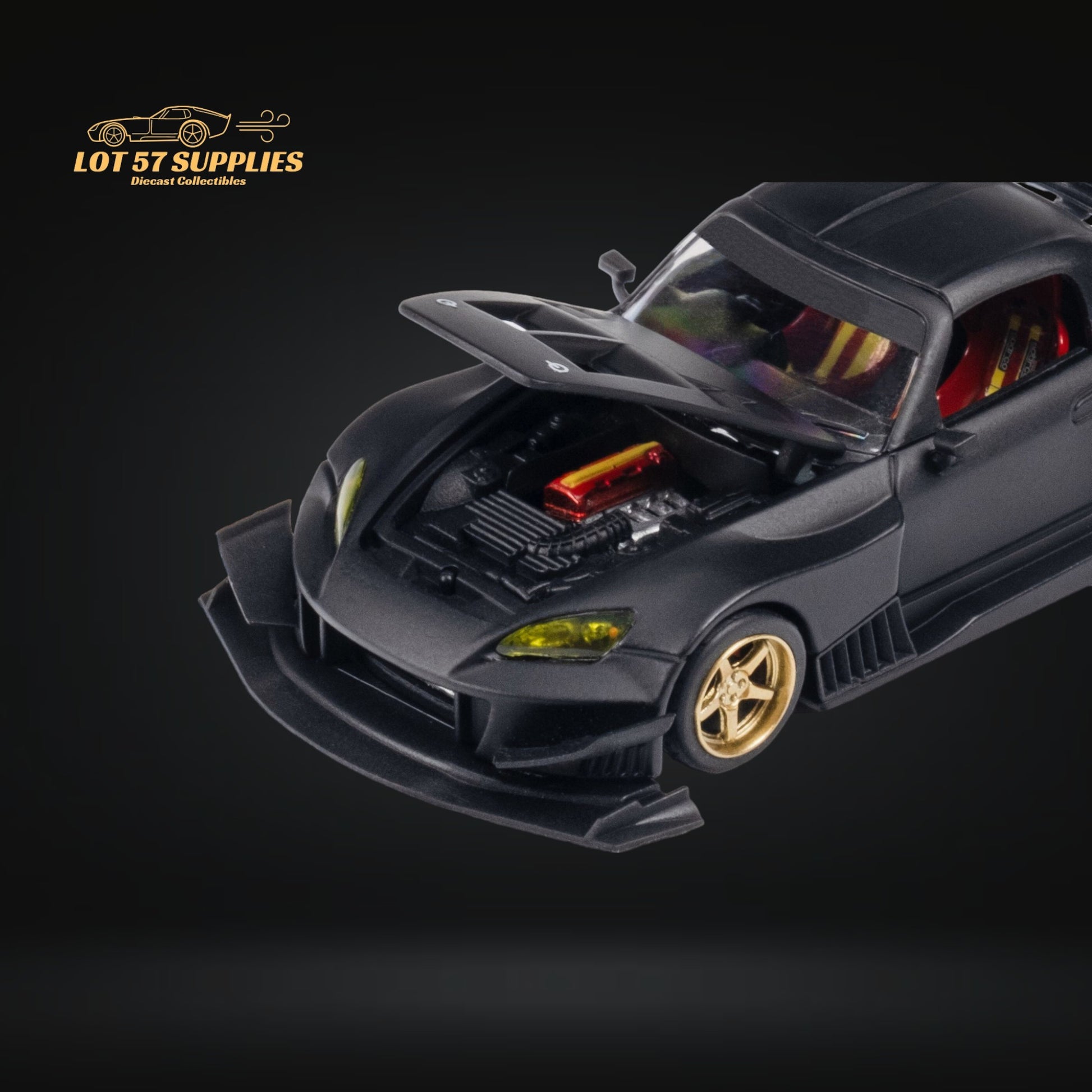 Microturbo Honda S2000 JS Racing Custom in Matte Black 1:64 MT6408A2