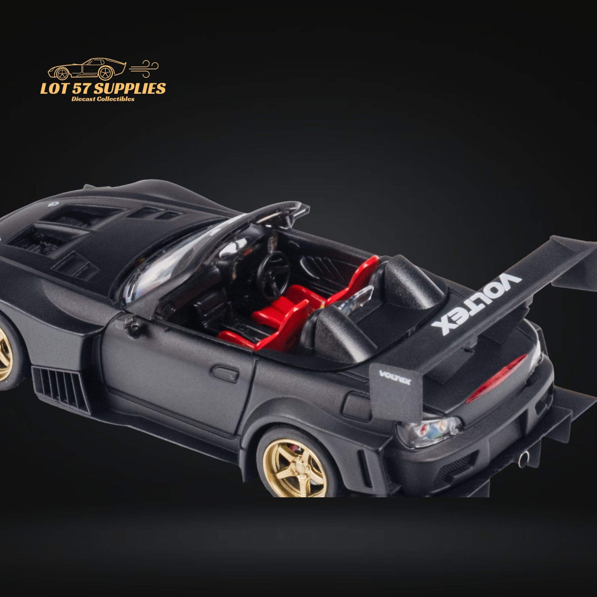 Microturbo Honda S2000 JS Racing Custom in Matte Black 1:64 MT6408A2