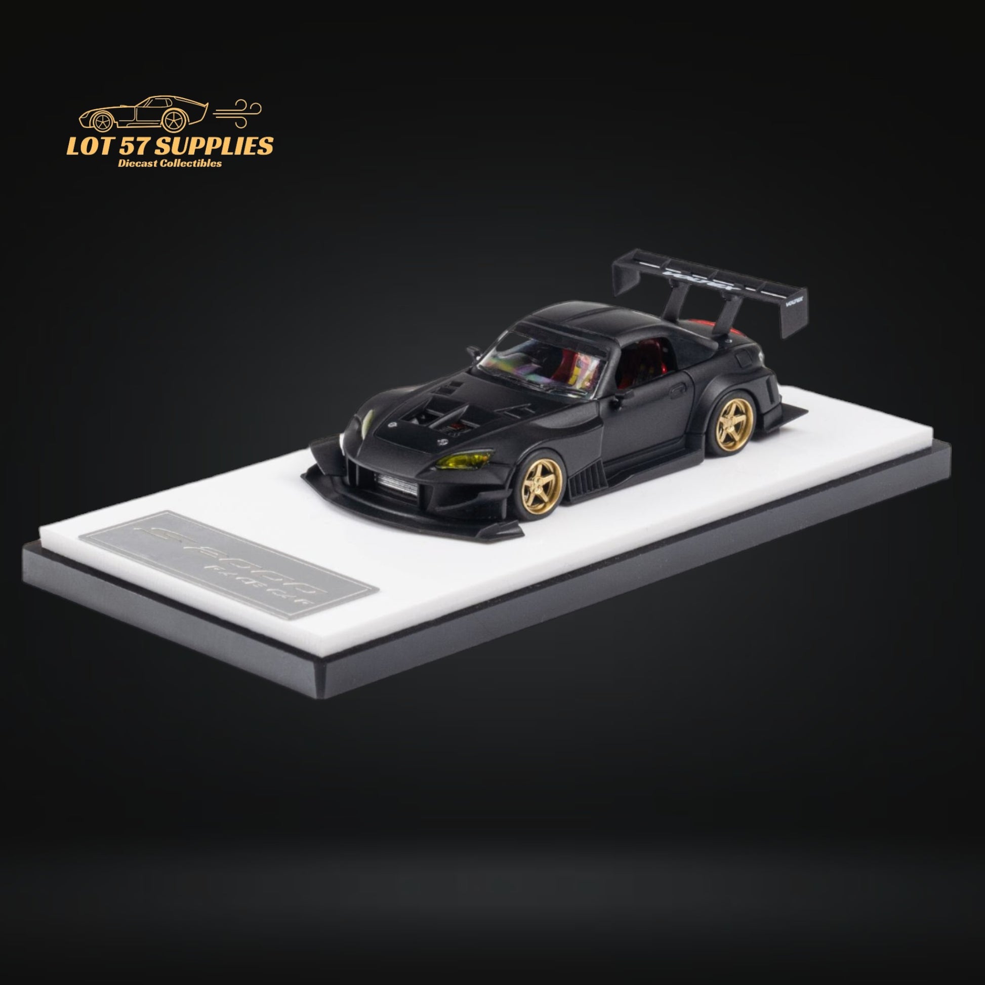 Microturbo Honda S2000 JS Racing Custom in Matte Black 1:64 MT6408A2