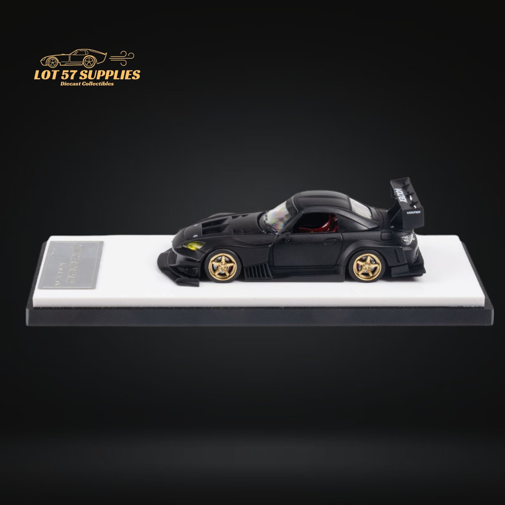 Microturbo Honda S2000 JS Racing Custom in Matte Black 1:64 MT6408A2